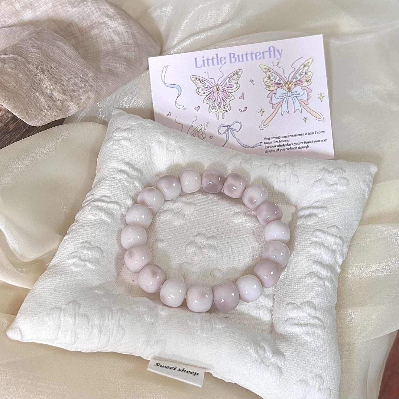 Thumbnail of Decorative Bodhi beads bracelet purple